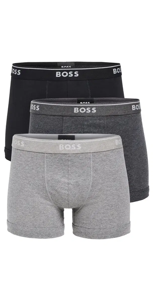 BOSS Classic Cotton Boxer Briefs 3 Pack Grey