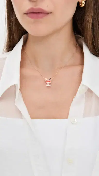 ALIITA Cocktail Necklace Yellow Gold One Size | Thumbnail 3