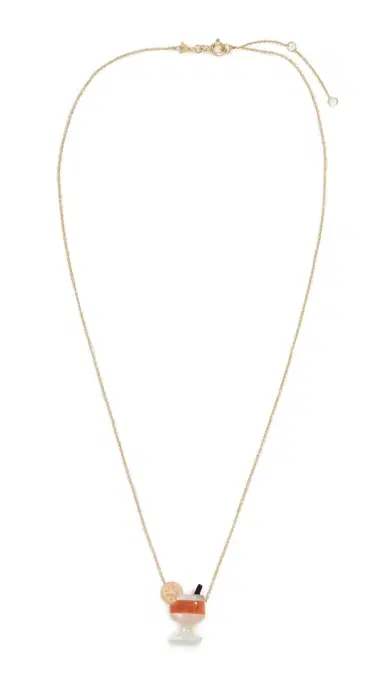 ALIITA Cocktail Necklace Yellow Gold One Size | Thumbnail 6