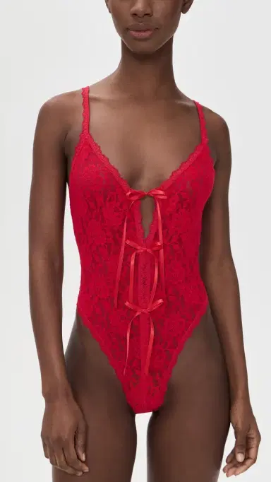 Hanky Panky After idnight Open Teddy Thong Bodysuit Red | Thumbnail 2
