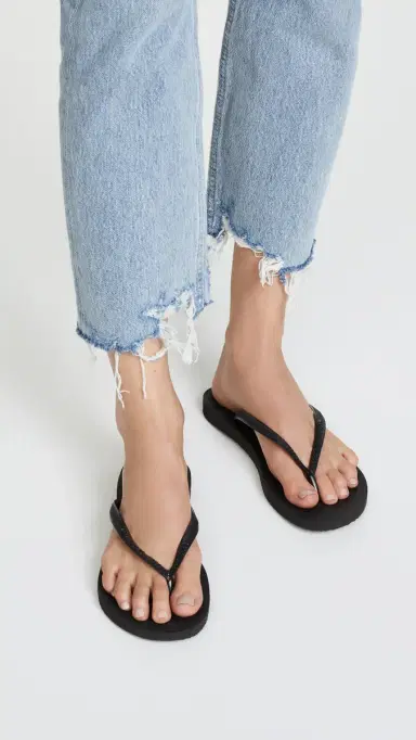 Havaianas Slim Flip Flops Black 6 | Thumbnail 3