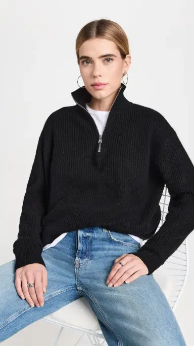 Jenni Kayne Cashmere Half Zip | Thumbnail 2