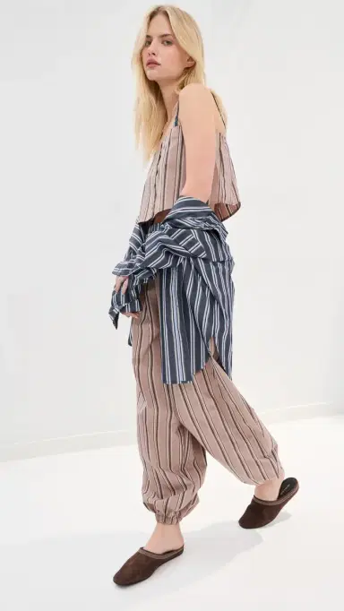 LE BOP Martha Top Khaki Stripe | Thumbnail 4 LE BOP Martha Top Khaki Stripe | Thumbnail 4