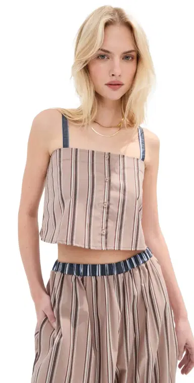 LE BOP Martha Top Khaki Stripe | Thumbnail 1 LE BOP Martha Top Khaki Stripe | Thumbnail 1