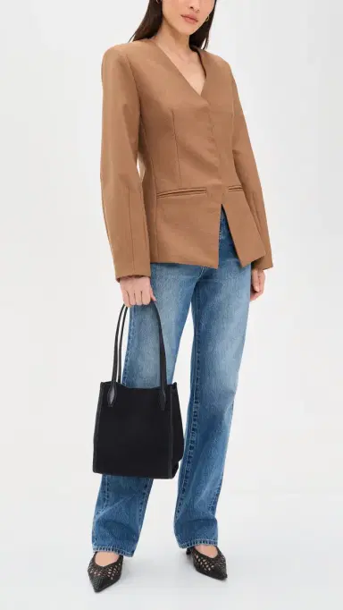 Madewell The Lexington Small Tote In Suede Juniper Berry One Size | Thumbnail 4