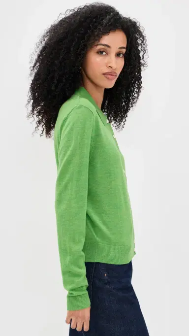 Sandy Liang Ley Cardigan Heather Green | Thumbnail 4