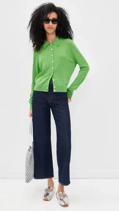Sandy Liang Ley Cardigan Heather Green | Thumbnail 5