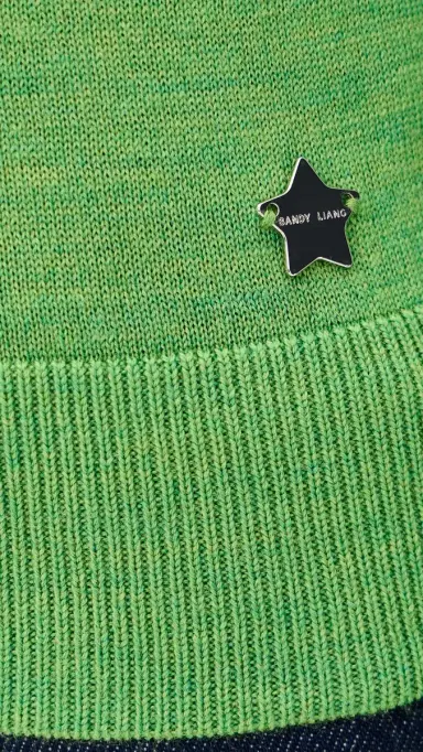 Sandy Liang Ley Cardigan Heather Green | Thumbnail 6