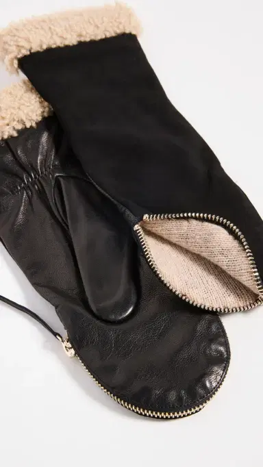 Carolina Amato Shearling Cuff Mittens | Thumbnail 4 Carolina Amato Shearling Cuff Mittens | Thumbnail 4