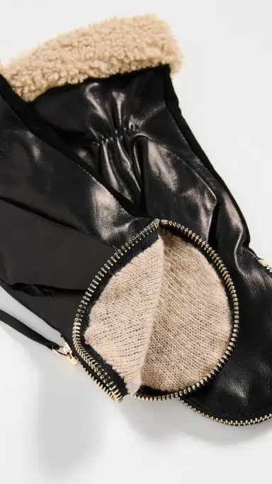 Carolina Amato Shearling Cuff Mittens | Thumbnail 5 Carolina Amato Shearling Cuff Mittens | Thumbnail 5