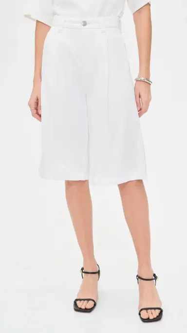 DL1961 DL Aura Hepburn High Rise Pleated Denim Shorts White Aura | Thumbnail 2 DL1961 DL Aura Hepburn High Rise Pleated Denim Shorts White Aura | Thumbnail 2