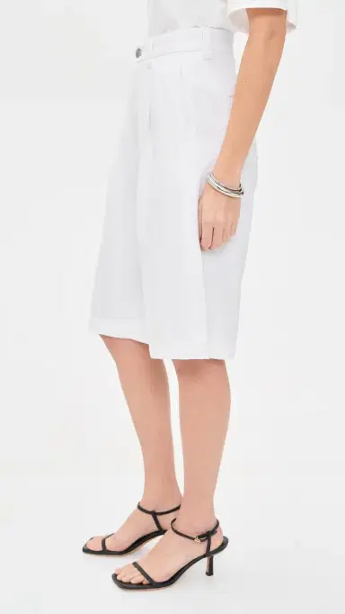 DL1961 DL Aura Hepburn High Rise Pleated Denim Shorts White Aura | Thumbnail 4 DL1961 DL Aura Hepburn High Rise Pleated Denim Shorts White Aura | Thumbnail 4