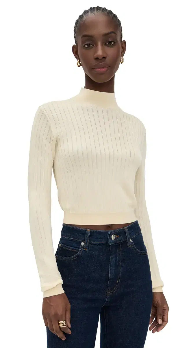 The Crop Fitted Turtleneck Butter