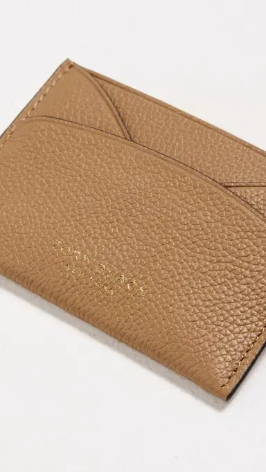 Tory Burch Romy Flat Card Case Tiramisu One Size | Thumbnail 4 Tory Burch Romy Flat Card Case Tiramisu One Size | Thumbnail 4