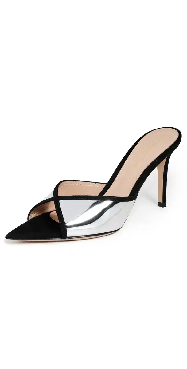 G10124 Camoscio Metal Heels Black+Silver