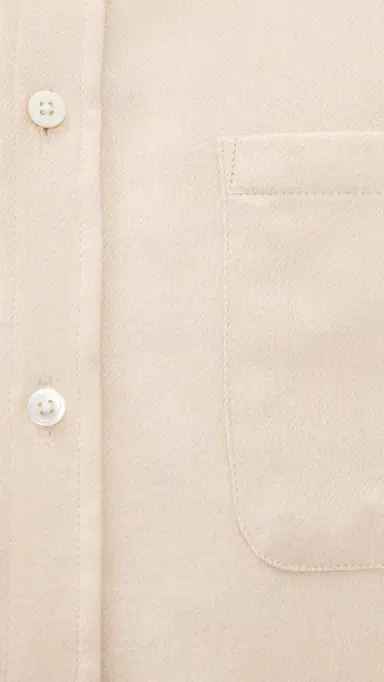 Portuguese Flannel Teca 2.0 Brushed Flannel Button Down Shirt Ecru S | Thumbnail 6