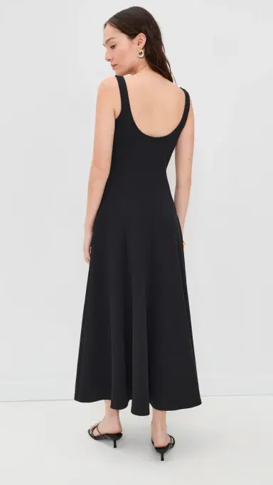 Vince Square Neck Seamed Dress Black | Thumbnail 3 Vince Square Neck Seamed Dress Black | Thumbnail 3