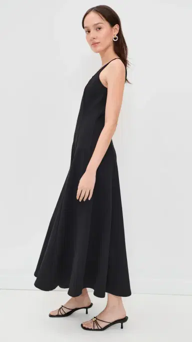 Vince Square Neck Seamed Dress Black | Thumbnail 4 Vince Square Neck Seamed Dress Black | Thumbnail 4