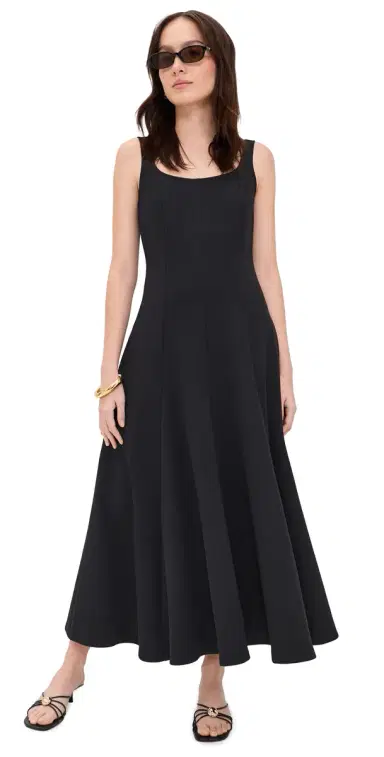 Vince Square Neck Seamed Dress Black | Thumbnail 1 Vince Square Neck Seamed Dress Black | Thumbnail 1