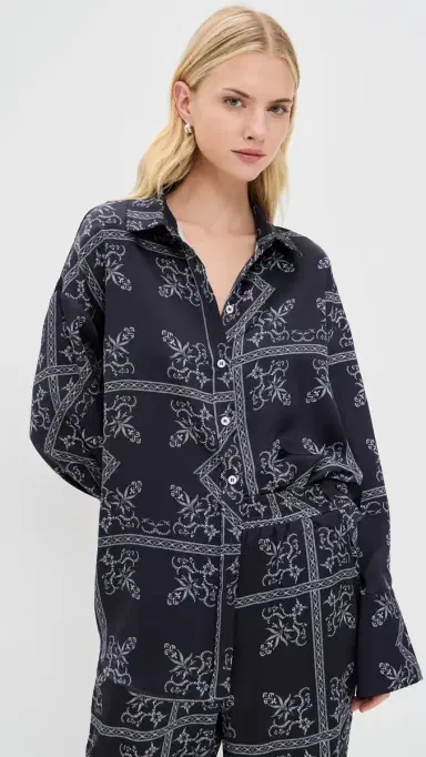 4th & Reckless Amira Satin Shirt Paisley | Thumbnail 2