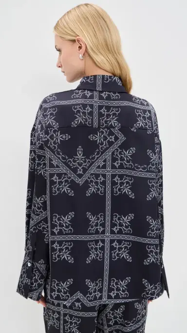 4th & Reckless Amira Satin Shirt Paisley | Thumbnail 3