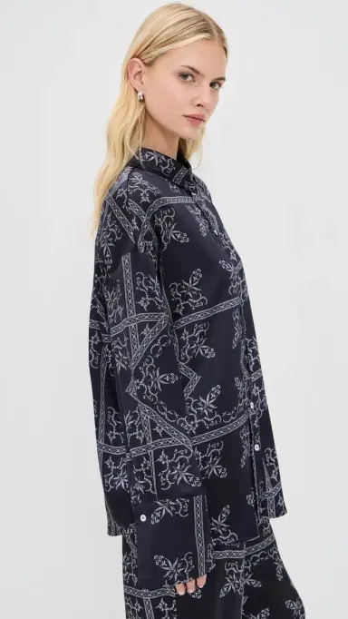 4th & Reckless Amira Satin Shirt Paisley | Thumbnail 4