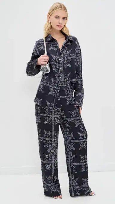 4th & Reckless Amira Satin Shirt Paisley | Thumbnail 5