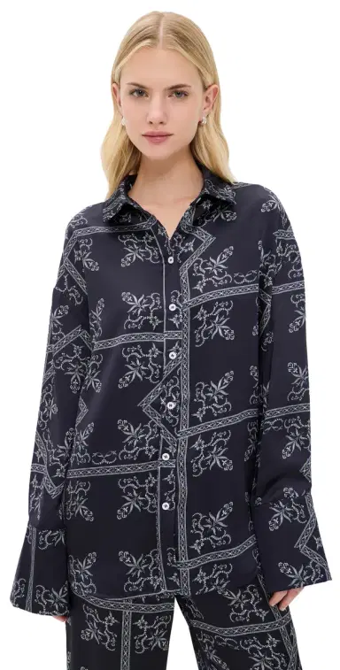 4th & Reckless Amira Satin Shirt Paisley | Thumbnail 1