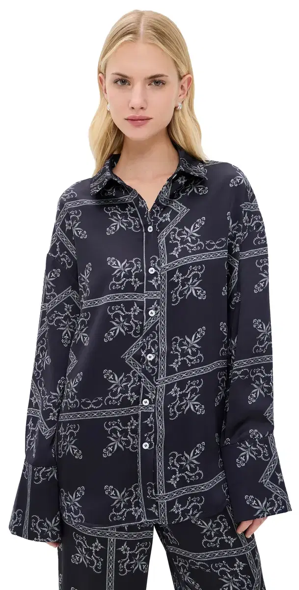 4th & Reckless Amira Satin Shirt Paisley