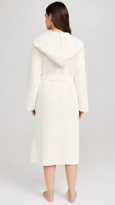 Barefoot Dreams CozyChic Ribbed Hooded Robe Cream 1 | Thumbnail 3
