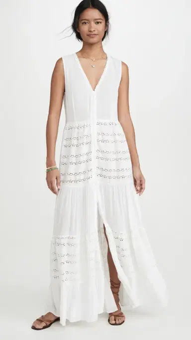 Playa Lucila Eyelet Maxi Dress White M | Thumbnail 2 Playa Lucila Eyelet Maxi Dress White M | Thumbnail 2