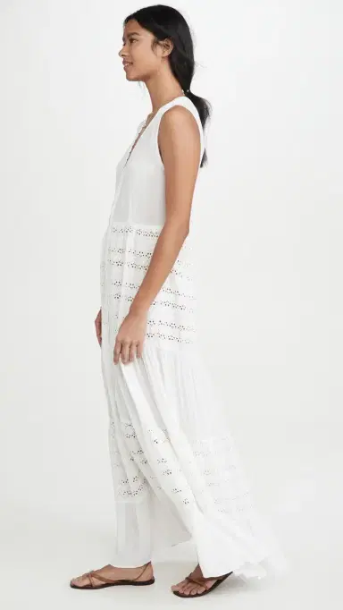 Playa Lucila Eyelet Maxi Dress White M | Thumbnail 4 Playa Lucila Eyelet Maxi Dress White M | Thumbnail 4
