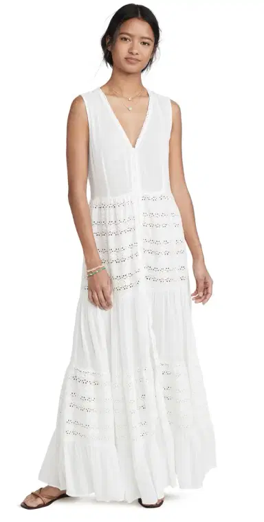 Playa Lucila Eyelet Maxi Dress White M | Thumbnail 1 Playa Lucila Eyelet Maxi Dress White M | Thumbnail 1