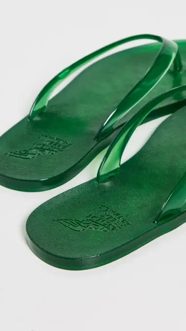 Ancient Greek Sandals Jelly Flip Flops Green | Thumbnail 4
