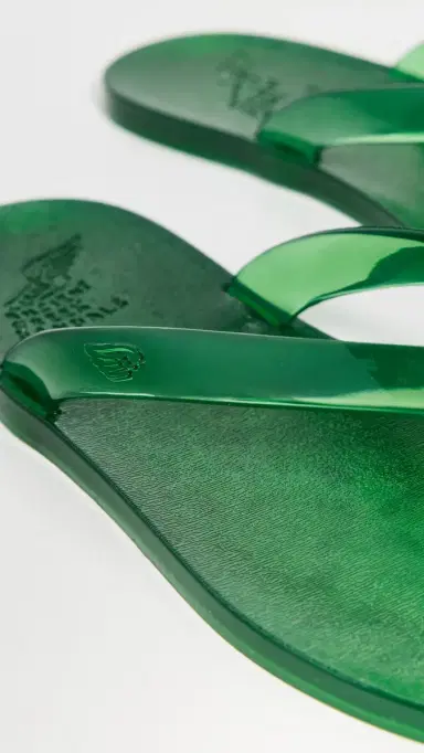 Ancient Greek Sandals Jelly Flip Flops Green | Thumbnail 5