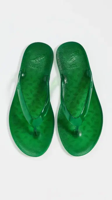 Ancient Greek Sandals Jelly Flip Flops Green | Thumbnail 6