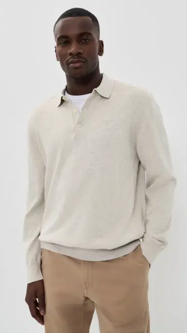 Barbour Pima Cotton Knitted Polo Shirt Neutral | Thumbnail 2
