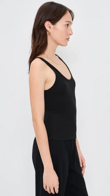 LESET Laura Scoop Neck Tank Black L | Thumbnail 4