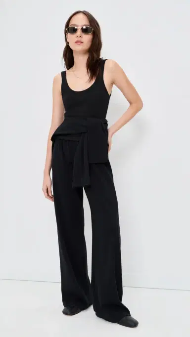 LESET Laura Scoop Neck Tank Black L | Thumbnail 5