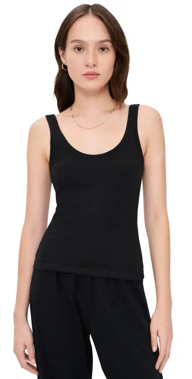 LESET Laura Scoop Neck Tank Black L | Thumbnail 1