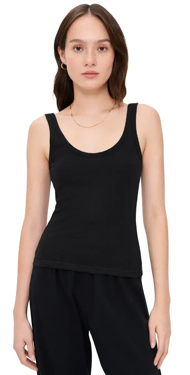aura Scoop Neck Tank Black