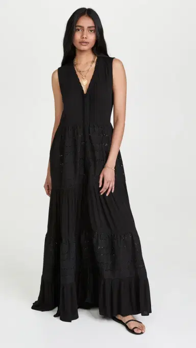 Playa Lucila Eyelet Maxi Dress Black | Thumbnail 2 Playa Lucila Eyelet Maxi Dress Black | Thumbnail 2