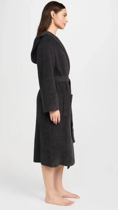Barefoot Dreams CozyChic Ribbed Hooded Robe Carbon 2 | Thumbnail 4 Barefoot Dreams CozyChic Ribbed Hooded Robe Carbon 2 | Thumbnail 4
