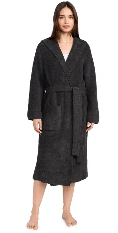 Barefoot Dreams CozyChic Ribbed Hooded Robe Carbon 2 | Thumbnail 1 Barefoot Dreams CozyChic Ribbed Hooded Robe Carbon 2 | Thumbnail 1