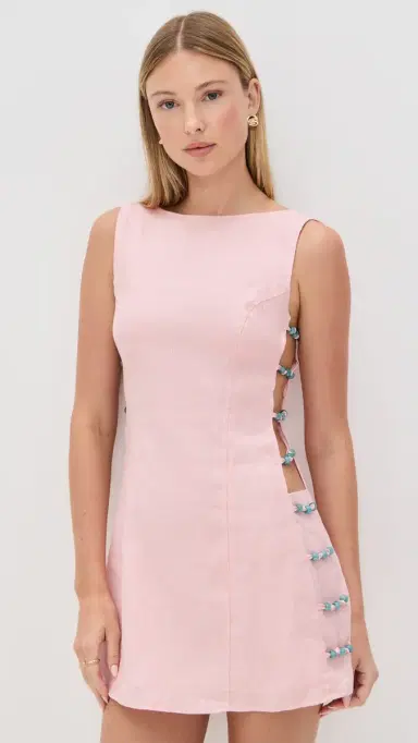 VRG GRL Tia Linen Mini Dress Blush S | Thumbnail 2 VRG GRL Tia Linen Mini Dress Blush S | Thumbnail 2