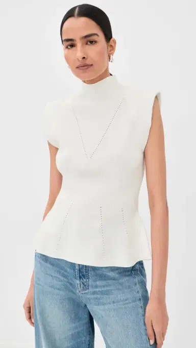 Veronica Beard Seraphine Knit Blouse Off White | Thumbnail 2 Veronica Beard Seraphine Knit Blouse Off White | Thumbnail 2