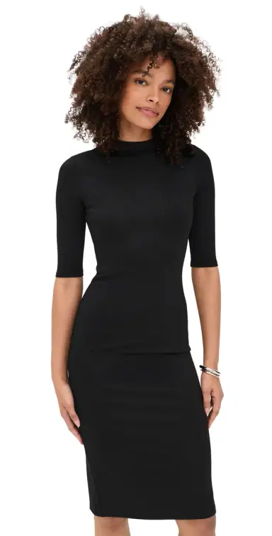 Alice + Olivia Delora Fitted Mock Neck Dress | Thumbnail 1 Alice + Olivia Delora Fitted Mock Neck Dress | Thumbnail 1