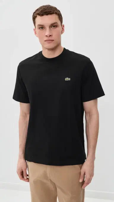 Lacoste Cotton Logo Tee Black | Thumbnail 2