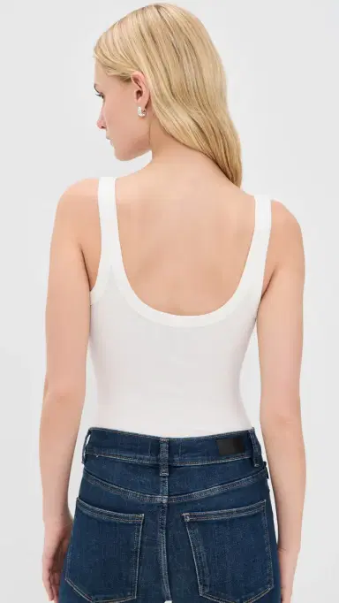 GOOD AMERICAN Ribbed Tank Thong Bodysuit Chalk XL | Thumbnail 3 GOOD AMERICAN Ribbed Tank Thong Bodysuit Chalk XL | Thumbnail 3
