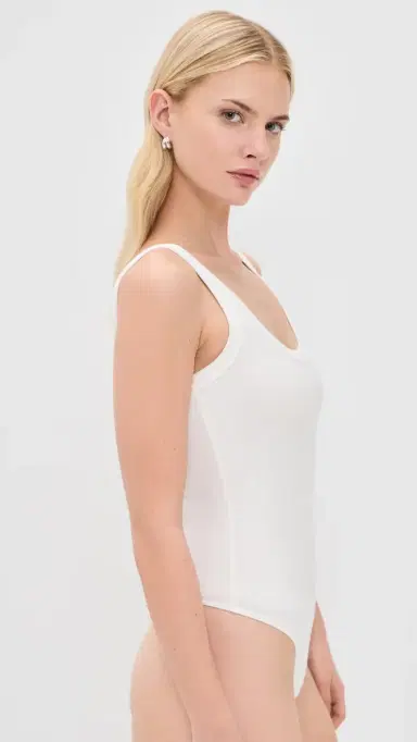 GOOD AMERICAN Ribbed Tank Thong Bodysuit Chalk XL | Thumbnail 4 GOOD AMERICAN Ribbed Tank Thong Bodysuit Chalk XL | Thumbnail 4